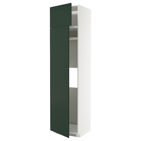 Ikea METOD - Hi cab f fridge or freezer w 2 drs, white/Havstorp deep green, 60x60x240 cm