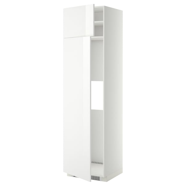METOD hi cab f fridge or freezer w 2 drs, white/Ringhult white, 60x60x220 cm