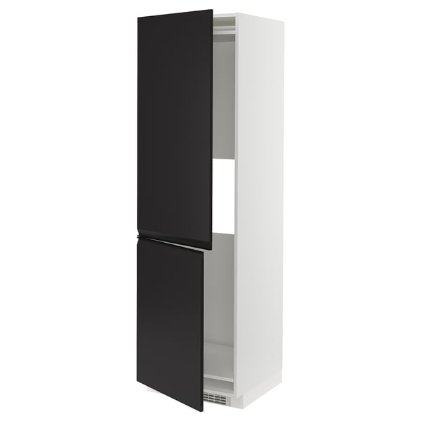 METOD hi cab f fridge or freezer w 2 drs, white/Upplöv matt anthracite, 60x60x200 cm