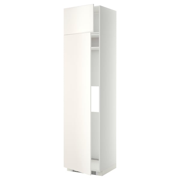 METOD hi cab f fridge or freezer w 2 drs, white/Veddinge white, 60x60x240 cm