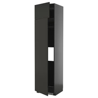 METOD hi cab f fridge or freezer w 2 drs, black-grey/Nickebo matt anthracite, 60x60x240 cm