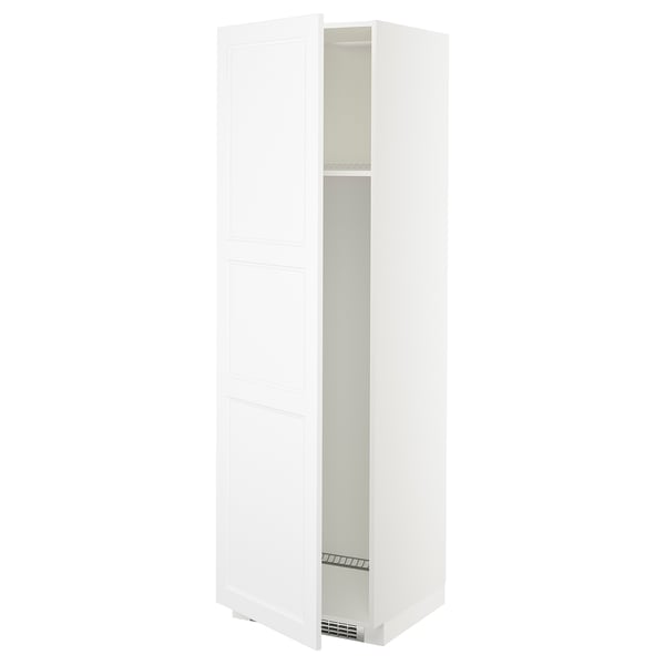 METOD high cab f fridge or freezer w door, white/Axstad matt white, 60x60x200 cm