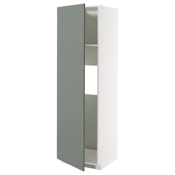 Ikea METOD - High cab f fridge or freezer w door, white/Nickebo matt grey-green, 60x60x200 cm