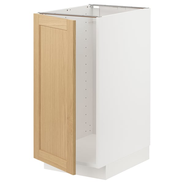METOD base cab f sink/waste sorting, white/Forsbacka oak, 40x60 cm