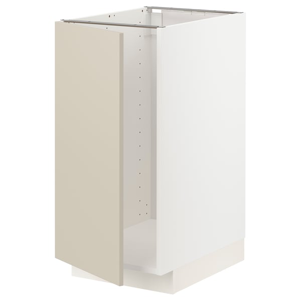 METOD base cab f sink/waste sorting, white/Havstorp beige, 40x60 cm