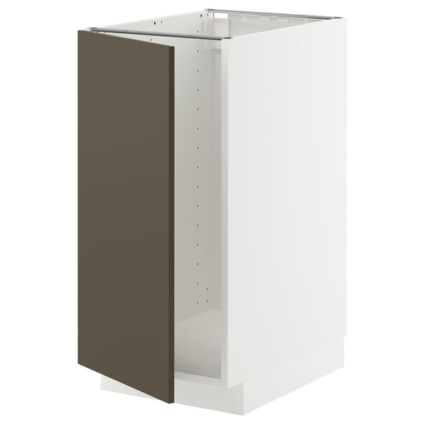 METOD base cab f sink/waste sorting, white/Havstorp brown-beige, 40x60 cm