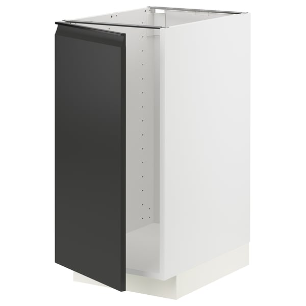 METOD base cab f sink/waste sorting, white/Upplöv matt anthracite, 40x60 cm