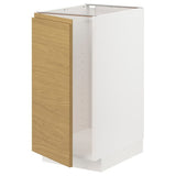 METOD base cab f sink/waste sorting, white/Voxtorp oak effect, 40x60 cm