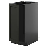 METOD base cab f sink/waste sorting, black-grey/Lerhyttan black stained, 40x60 cm