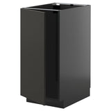 METOD base cab f sink/waste sorting, black-grey/Nickebo matt anthracite, 40x60 cm