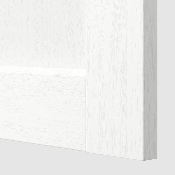 METOD high cab f micro w 2 doors/shelves, white Enköping/white wood effect, 60x60x200 cm