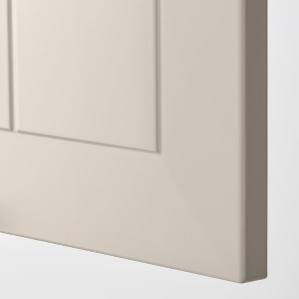 METOD high cab f micro w 2 doors/shelves, white/Stensund beige, 60x60x220 cm