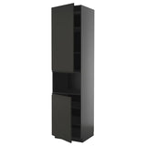 METOD high cab f micro w 2 doors/shelves, black-grey/Upplöv matt anthracite, 60x60x240 cm