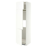 METOD high cab f fridge/freezer w 3 doors, white/Aspudden matt white, 60x60x220 cm