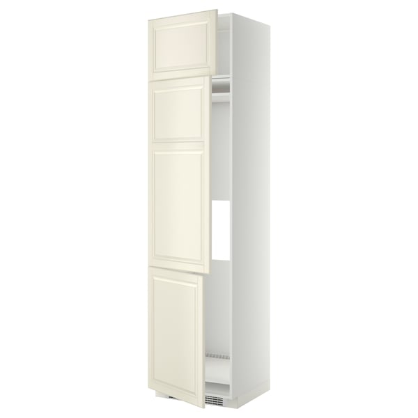 METOD high cab f fridge/freezer w 3 doors, white/Bodbyn off-white, 60x60x240 cm