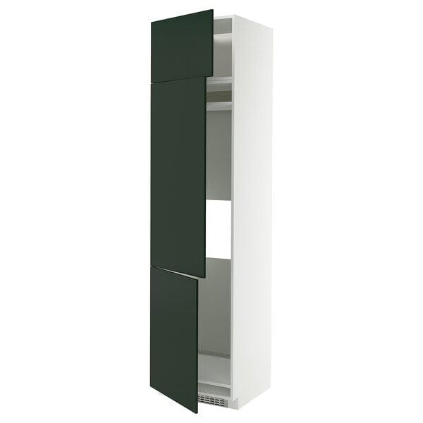 Ikea METOD - High cab f fridge/freezer w 3 doors, white/Havstorp deep green, 60x60x240 cm