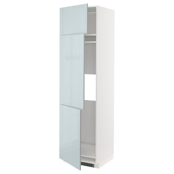 Ikea METOD - High cab f fridge/freezer w 3 doors, white/Kallarp light grey-blue, 60x60x220 cm