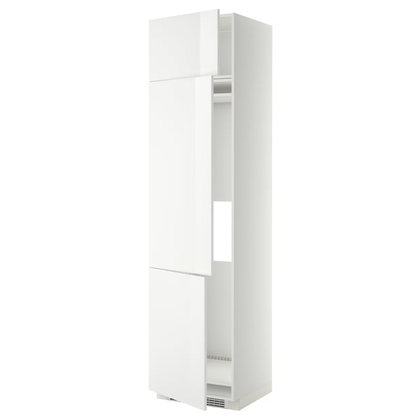 METOD high cab f fridge/freezer w 3 doors, white/Ringhult white, 60x60x240 cm