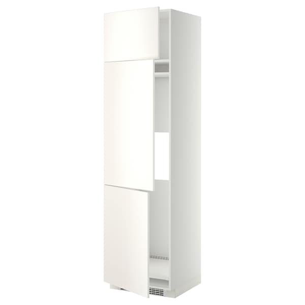 Ikea METOD - High cab f fridge/freezer w 3 doors, white/Veddinge white, 60x60x220 cm