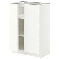 METOD base cabinet with shelves/2 doors, white/Aspudden matt white, 60x37 cm