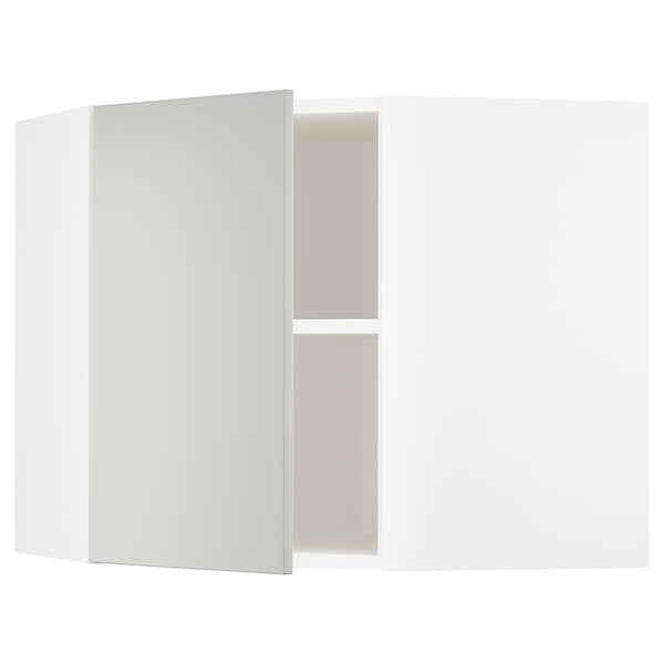 Ikea METOD - Corner wall cabinet with shelves, white/Havstorp light grey, 68x60 cm