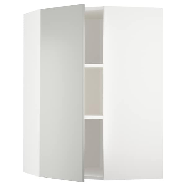 Ikea METOD - Corner wall cabinet with shelves, white/Havstorp light grey, 68x100 cm