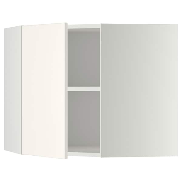 Ikea METOD - Corner wall cabinet with shelves, white/Veddinge white, 68x60 cm