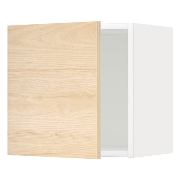 METOD wall cabinet, white/Askersund light ash effect, 40x40 cm