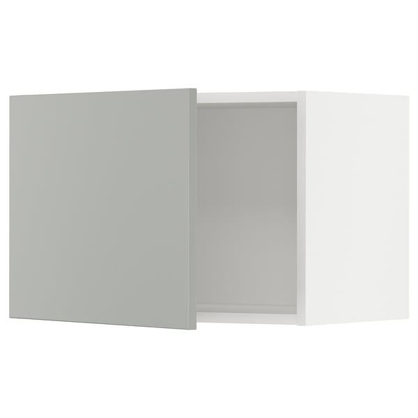 METOD wall cabinet, white/Havstorp light grey, 60x40 cm
