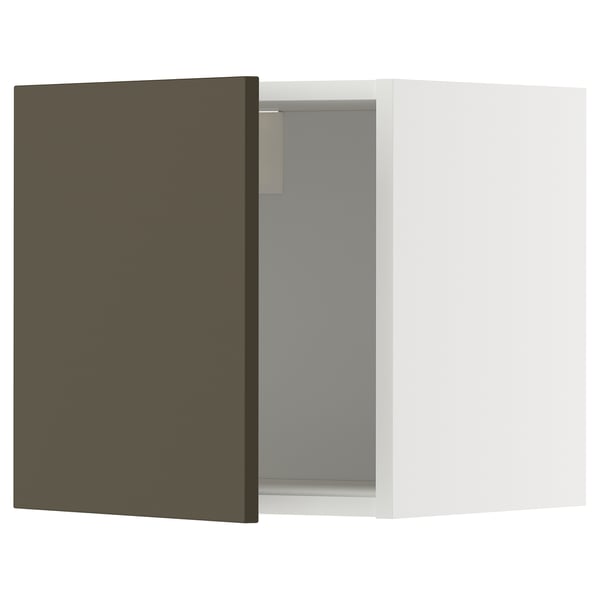 METOD wall cabinet, white/Havstorp brown-beige, 40x40 cm