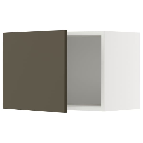 METOD wall cabinet, white/Havstorp brown-beige, 60x40 cm