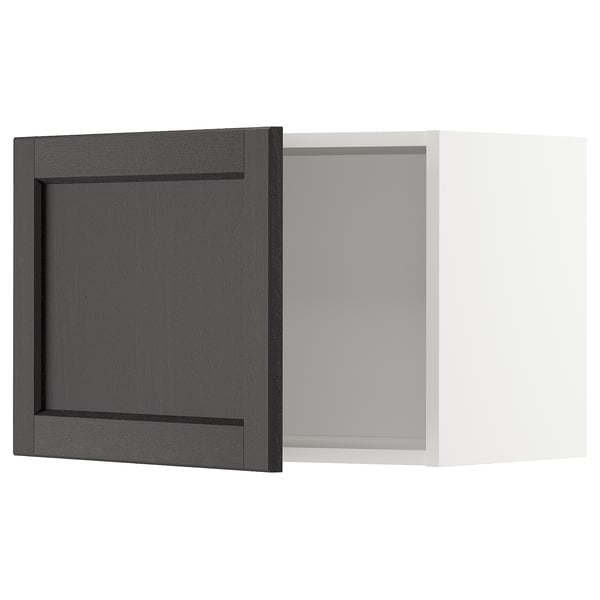 METOD wall cabinet, white/Lerhyttan black stained, 60x40 cm