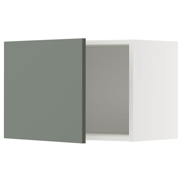 METOD wall cabinet, white/Nickebo matt grey-green, 60x40 cm