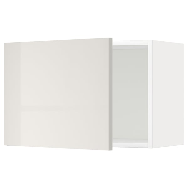 METOD wall cabinet, white/Ringhult light grey, 60x40 cm