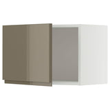 METOD wall cabinet, white/Voxtorp high-gloss dark grey-brown, 60x40 cm
