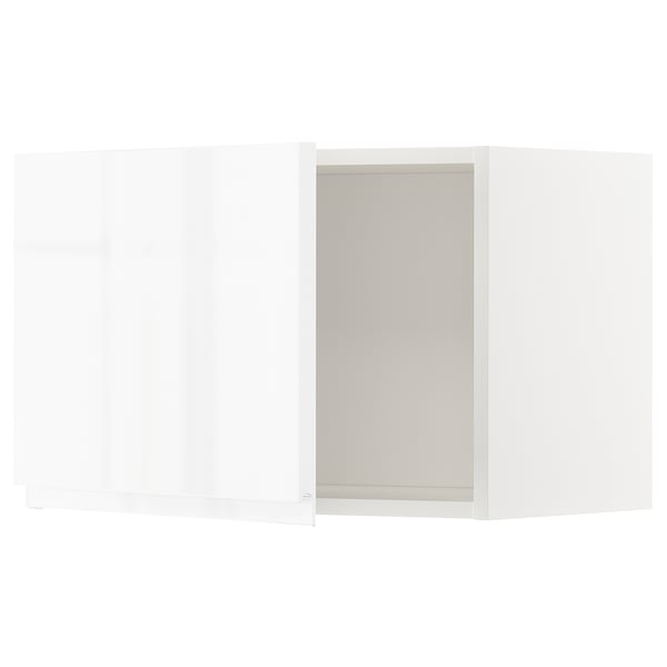 METOD wall cabinet, white/Voxtorp high-gloss/white, 60x40 cm