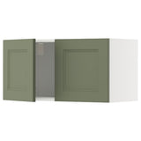 METOD wall cabinet with 2 doors, white/Axstad grey-green, 80x40 cm