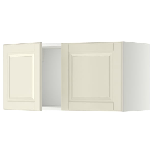 METOD wall cabinet with 2 doors, white/Bodbyn off-white, 80x40 cm