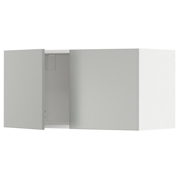 Ikea METOD - Wall cabinet with 2 doors, white/Havstorp light grey, 80x40 cm