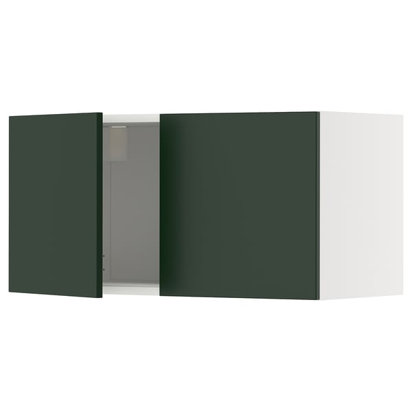 METOD wall cabinet with 2 doors, white/Havstorp deep green, 80x40 cm