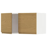 METOD wall cabinet with 2 doors, white/Voxtorp oak effect, 80x40 cm