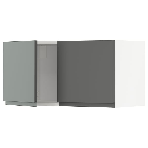 METOD wall cabinet with 2 doors, white/Voxtorp dark grey, 80x40 cm