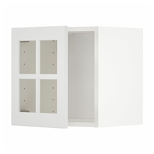 METOD wall cabinet with glass door, white/Stensund white, 40x40 cm