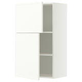 METOD wall cabinet with shelves/2 doors, white/Aspudden matt white, 60x100 cm