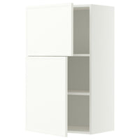 METOD wall cabinet with shelves/2 doors, white/Aspudden matt white, 60x100 cm