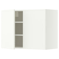 METOD wall cabinet with shelves/2 doors, white/Aspudden matt white, 80x60 cm