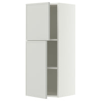METOD wall cabinet with shelves/2 doors, white/Aspudden light grey, 40x100 cm