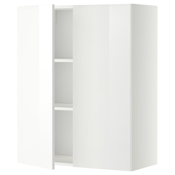 METOD wall cabinet with shelves/2 doors, white/Ringhult white, 80x100 cm