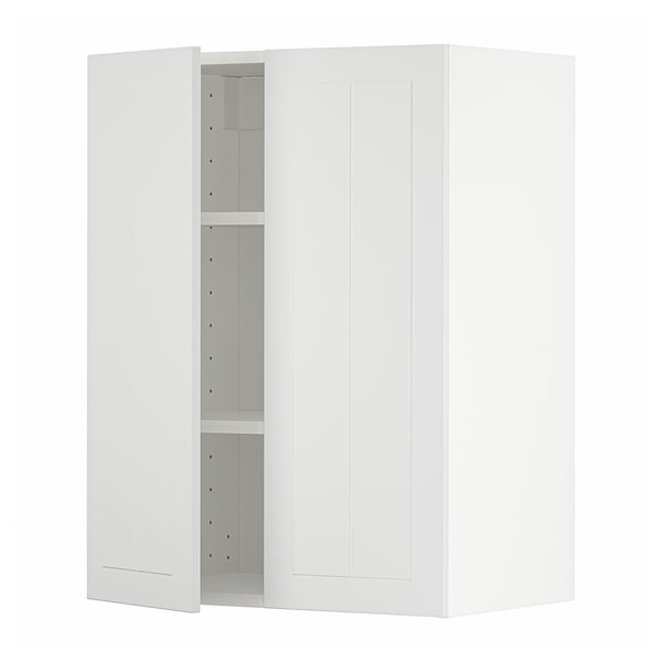 METOD wall cabinet with shelves/2 doors, white/Stensund white, 60x80 cm