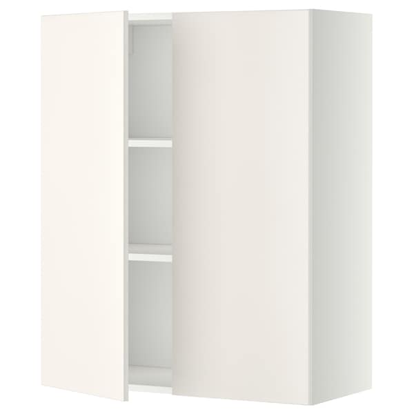 Ikea METOD - Wall cabinet with shelves/2 doors, white/Veddinge white, 80x100 cm